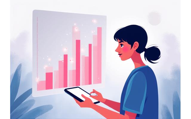 Ilustracija osobe koja rešava kviz na tabletu, sa vizualizacijom digitalne zavisnosti.