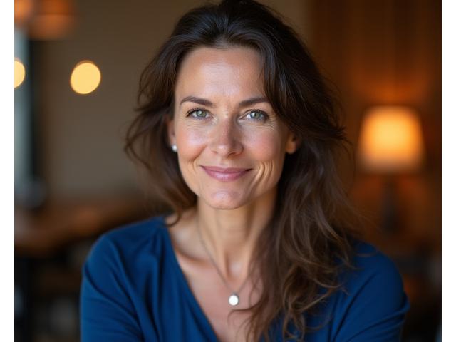 Portret Milice Petrović, mindfulness trenera, sa blagim osmehom i opuštenim stavom
